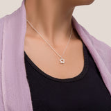 On Tilt Spade Necklace - Rose Gold Vermeil & Diamonds