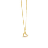 On Tilt Heart Necklace - Yellow Gold Vermeil & Diamonds