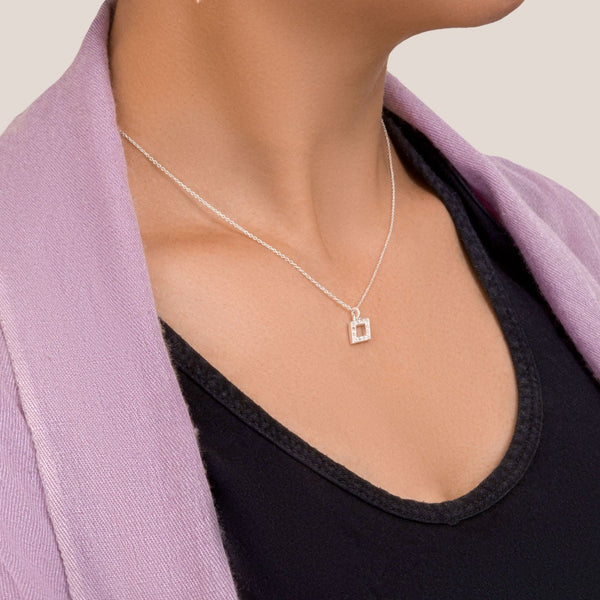On Tilt Diamond Necklace - Rose Gold Vermeil & Diamonds