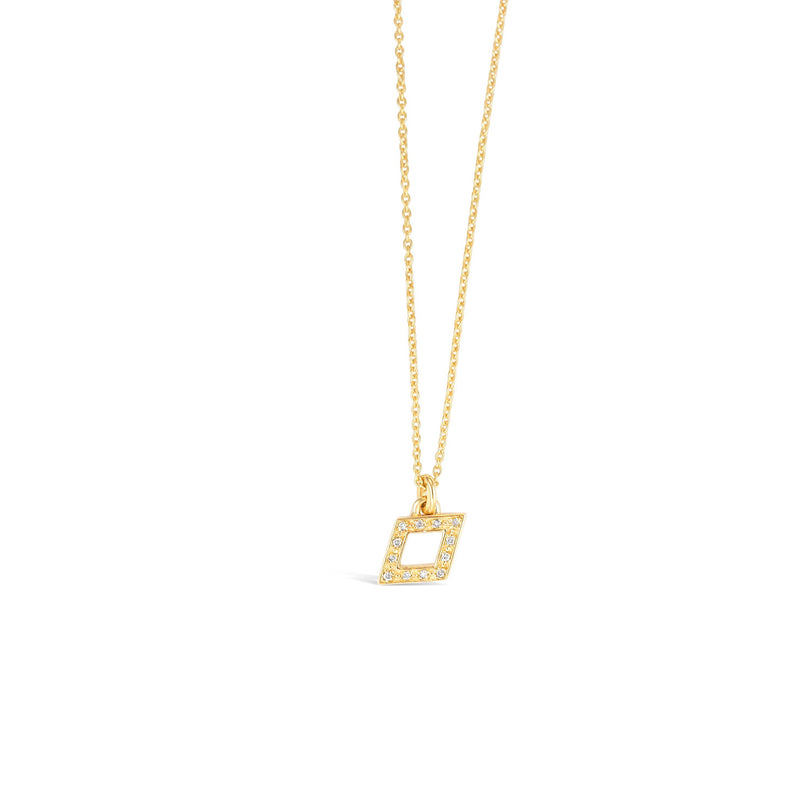 On Tilt Diamond Necklace - Yellow Gold Vermeil & Diamonds