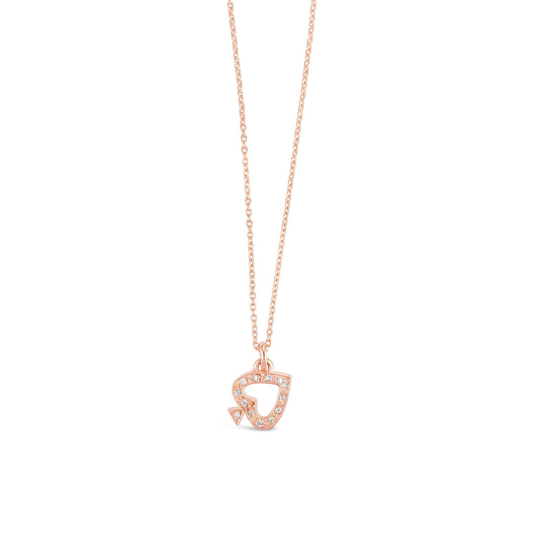 On Tilt Spade Necklace - Rose Gold Vermeil & Diamonds